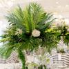 JiaTaiR, 2pcs Artificial Palm Tree Leaves Tropical Plants Faux Fake Palm Frond Plant Artificial Plants Greenery Flowers for Home Kitchen Party Arrangement Wedding Decorations, Green view 3