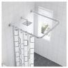 AWERQ Extendable Shower Curtain Tension Rod 80-110cm Telescopic U Shaped Shower Curtain Rail Stainless Steel Bath Clothing Store Pole No Drill/Drilling 90 cm  80 to 110 cm view 1
