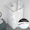 AWERQ Extendable Shower Curtain Tension Rod 80-110cm Telescopic U Shaped Shower Curtain Rail Stainless Steel Bath Clothing Store Pole No Drill/Drilling 90 cm  80 to 110 cm view 2
