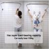 AWERQ Extendable Shower Curtain Tension Rod 80-110cm Telescopic U Shaped Shower Curtain Rail Stainless Steel Bath Clothing Store Pole No Drill/Drilling 90 cm  80 to 110 cm view 3