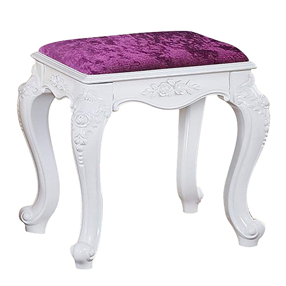 European Vanity Stool Makeup Dressing Stool, Baroque Piano Chair, Padded Bench with ABS Legs, for Dressing Room Living Room Bedroom