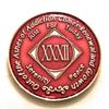 32 Year NA Candy Apple Red Tri-Plate Medallion, Chip, Token view 1