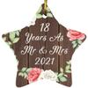 Designsify Christmas Tree Decoration, 18th Anniversary 18 Years As Mr & Mrs 2021, Star Ornament A, Gifts for Birthday Valentines Mom Mothers Fathers Day Party, to Men Women Him Her Friend Mom view 1