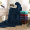 Super Soft Brethable Reversible Flannel Fleece Bed Warm Leightweight Bed Sofa Blancket 100% Microfiber. (Navy Blue, 90x90) view 1