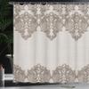 Ambesonne Floral Shower Curtain, Lace Like Framework Borders with Details Delicate Intricate Retro Dated Print, Cloth Fabric Bathroom Decor Set with Hooks, 69" W x 84" L, Pale Taupe view 3
