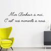 Self-Adhesive Wall Sticker Black Quote "Mon Bonheur Moi...C'est nos Moments OUS OUS s" Wall Decoration Waterproof/Removable 30 x 55 cm view 2