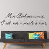 Self-Adhesive Wall Sticker Black Quote "Mon Bonheur Moi...C'est nos Moments OUS OUS s" Wall Decoration Waterproof/Removable 30 x 55 cm view 4