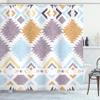 Ambesonne Tribal Shower Curtain, Retro Grunge Maya Latin Mexican Animistic Motifs Hippie Arrows Image, Cloth Fabric Bathroom Decor Set with Hooks, 69" W x 75" L, Pale Blue view 1