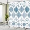Ambesonne Tribal Shower Curtain, Retro Grunge Maya Latin Mexican Animistic Motifs Hippie Arrows Image, Cloth Fabric Bathroom Decor Set with Hooks, 69" W x 84" L, Blue Pale Grey view 4