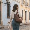 Hide & Drink, Formal Tote Bag, Female Bag, Travel and Shopping Accessory, Handbag for Women, Full Grain Leather, Handmade, Bourbon Brown view 2