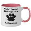 Labrador Retriever Mug White Two Tone Coffee Cup Dog Mom Fur Dad Human Belongs to This Lab Pup view 2