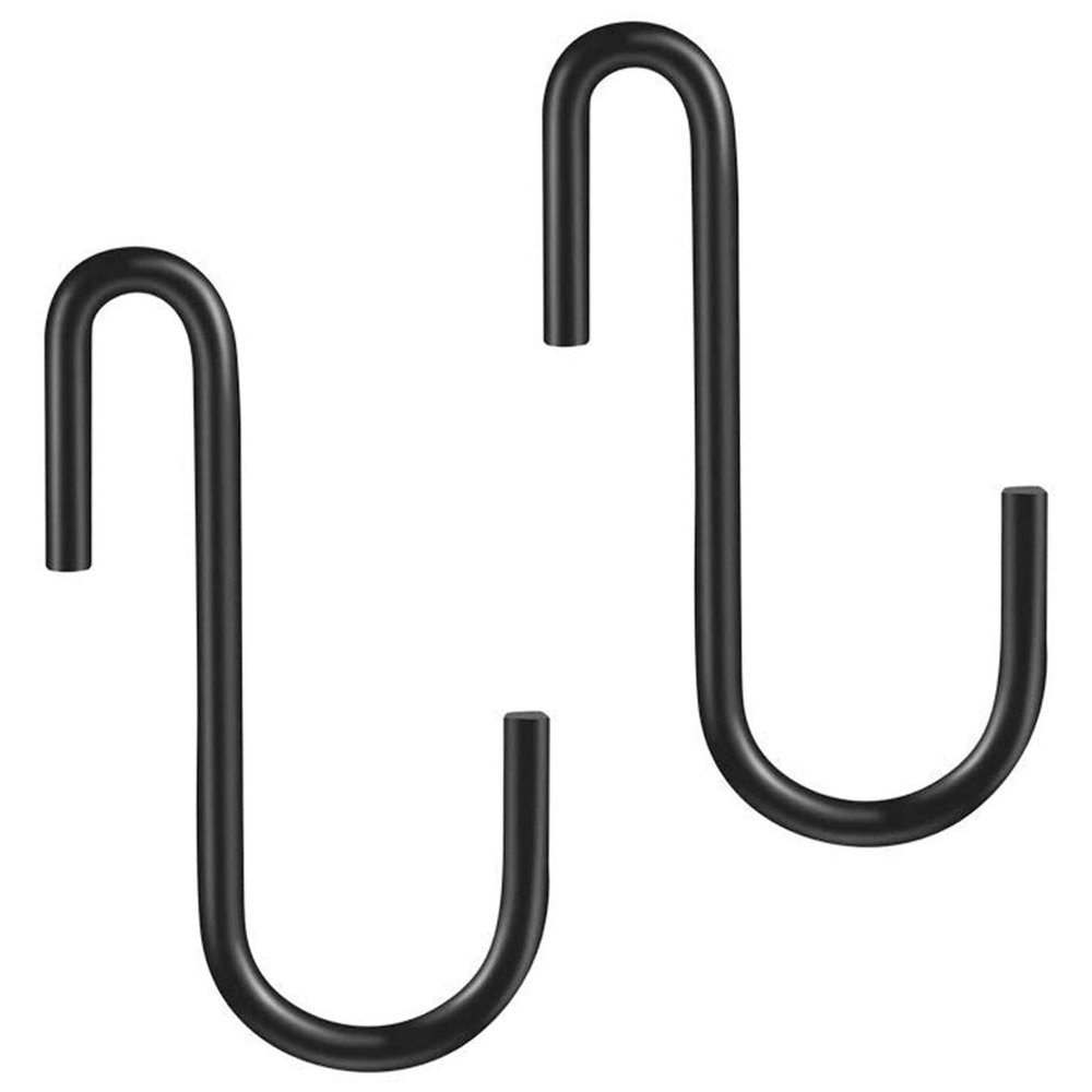 YourGift 10 Pack 3 Inch Heavy Duty S Hooks S Shaped Hooks Hanging Hangers Hooks for Kitchen, Bathroom, Bedroom and Office: Pan, Pot, Coat, Bag, Plants (10 Pack/Black/Medium)