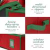 Premium Wrapping Paper Organizer Storage | Gift Wrap Holder With Extra Pockets for Christmas Decorations, Reinforced Handles, Heavy Duty, Ultra-Durable, Tear-Proof Fabric - Fits Up to 27 Rolls (Red) view 3