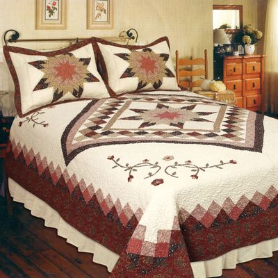 Elegant Decor Heirloom Cotton Floral Patchwork Quilt Collection (Queen 90W x 90L)