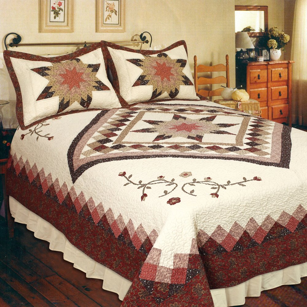 Elegant Decor Heirloom Cotton Floral Patchwork Quilt Collection (Queen 90W x 90L)