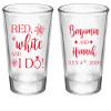 4th of July wedding favors, red white and i do, personalized wedding shot glasses, personalized wedding favors in bulk, patriotic wedding favors view 1