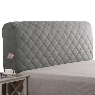 HDGZ Bed Dust Cover Stretch Bed Headboard Slipcover Stretch Headboard Cover Single Double King Super King Protector Cover for Bedroom (Color : Gray, Size : 120 * 60cm)