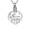 QJZM Dog in My Heart Cremation Jewelry for Pet Ashes Necklace 316L Stainless Steel Memorial Urn Pendant Keepsake-Golden_3 pcs Necklace view 1