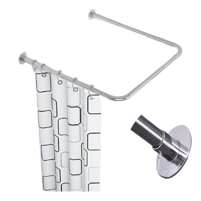 AWERQ Curved Shower Curtain Rod U Shaped Extendable Bathroom Bath Curtain Rail Bar Adjustable Stainless Steel Shower Curtain Pole Also Used for Dressing Room 909090