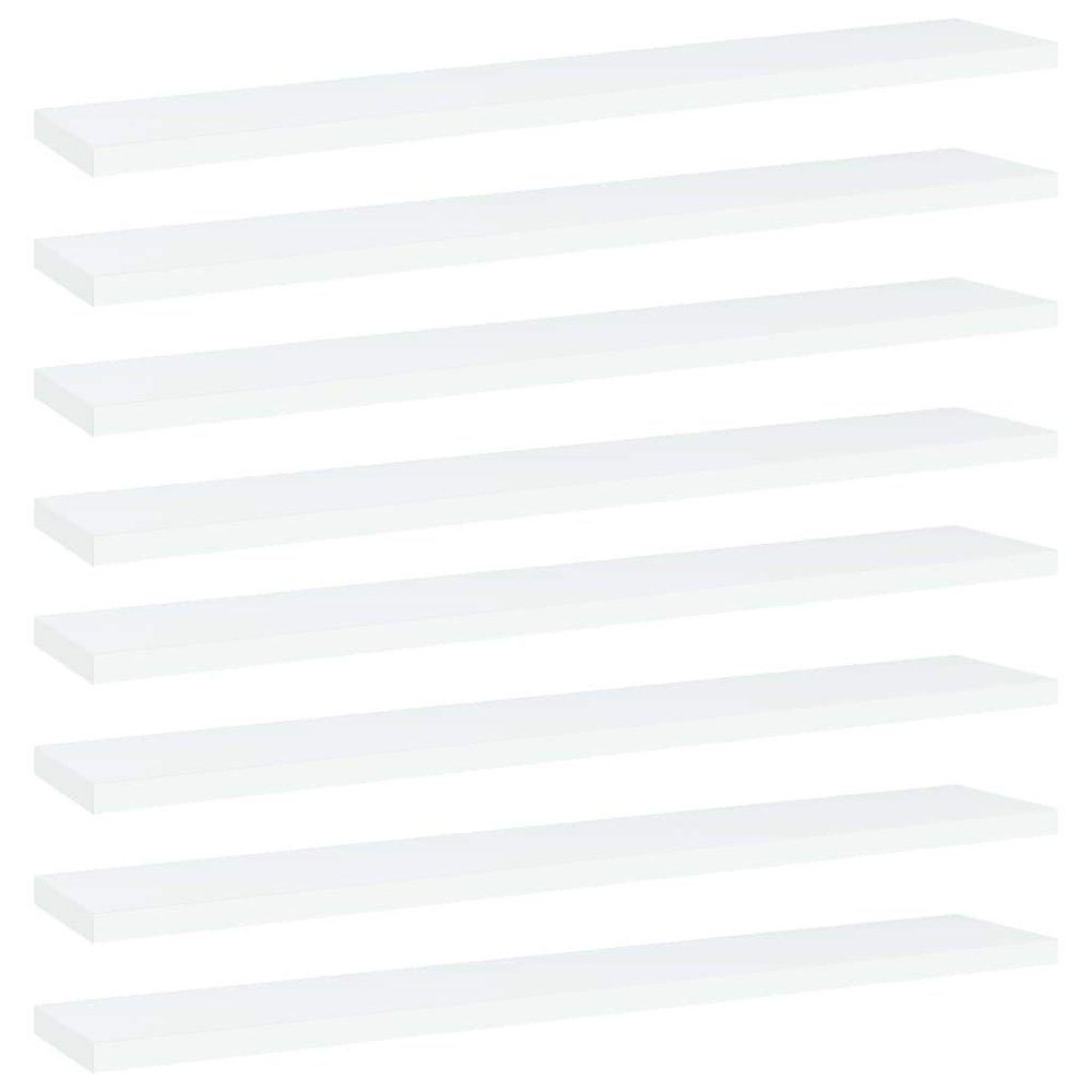 vidaXL White Bookshelf Boards Set 8 pcs, 23.6"x3.9"x0.6", Space-Saving Storage Solution, Quality Engineered Wood, Easy to Clean