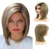 Andongnywell Blonde Wig Short Bob Human Hair Lace Front Wig Bobo Straight Wig Hair for Black Women Density Wig (Golden,One Size) view 1