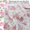3-Piece Cotton Queen Quilt Bedding Set, Romantic Cottage Peachy Pink Peony Shabby Chic Chintz Floral Stripe Lightweight Reversible Coverlet Bedspread for All Season view 3