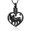 QJZM Dog in My Heart Cremation Jewelry for Pet Ashes Necklace 316L Stainless Steel Memorial Urn Pendant Keepsake-Black_Necklace Box Funnel view 2