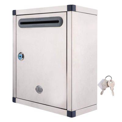Metal Letter Box Metal Drop Box Stainless Steel Mailbox Wall Mount Locking Mailbox Office Box Wall Mountable Suggestion Box for Door Wall Mailbox 15. 35 x 10. 63 x 6. 30in