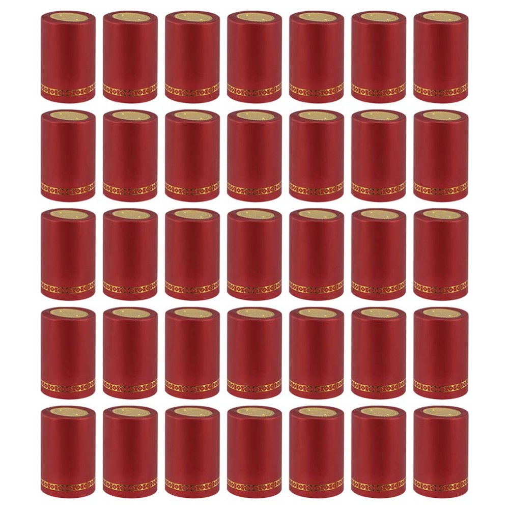 Hemoton 200pcs PVC Heat Shrink Capsules Wine Shrink Wrap Bottles Capsules for Wine Cellars Bottle Seals Caps Bottles Home Use Red