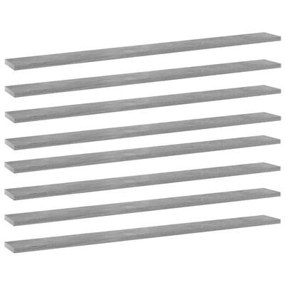 vidaXL Modern Bookshelf Boards 8 pcs Set, Concrete Gray, Engineered Wood, Easy-to-Clean | Replacement or Additional Storage Boards