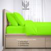 100% Egyptian Cotton Sheets, Parrot Green Solid-Short Queen Sheets Set, 600 Thread Count Extra Long Staple Cotton, Sateen Weave for Soft and Silky Feel, Fits Mattress Upto 10'' DEEP Pocket Mattress view 3