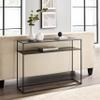Crosley Furniture Braxton Sofa Console Table with Storage Shelf for Hall, Entryway, or Living Room, Matte Black view 2