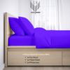 100% Egyptian Cotton Sheets, Purple Solid-FlexTop King Sheets Set, 600 Thread Count Extra Long Staple Cotton, Sateen Weave for Soft and Silky Feel, Fits Mattress Upto 10'' DEEP Pocket Mattress view 3