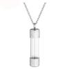 QJZM Glass Cylinder Cremation Necklace Locket Jewelry for Ashes of Loved One Stainless Steel Keepsake Memorial UrnPendant Women Men-Rose Gold_Necklace Box Funnel view 1