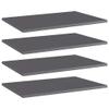 vidaXL High Gloss Gray Bookshelf Boards - 4 Pack, 23.6"x15.7"x0.6", Easy to Install, Durable Engineered Wood Panels, Modern Style Replacement Boards view 1
