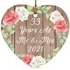Designsify Christmas Tree Decoration, 33rd Anniversary 33 Years As Mr & Mrs 2021, Heart Ornament B, Gifts for Birthday Valentines Mom Mothers Fathers Day Party, to Men Women Him Her Friend Mom view 1