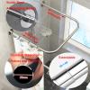 AWERQ Curved Shower Curtain Rod U Shaped Extendable Bathroom Bath Curtain Rail Bar Adjustable Stainless Steel Shower Curtain Pole Also Used for Dressing Room 110110110 view 4