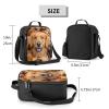 PrelerDIY Golden Retriever Lunch Box - Insulated Lunch Box for Kids Funny 3D Design with Side Pocket & Shoulder Strap Lunch Bag, Perfect for School/Camping/Hiking/Picnic/Beach/Travel view 2