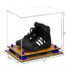 Better Display Cases Acrylic Kids Shoes Display Case - Medium Rectangle Box with Clear Case, Navy Blue Risers and Wood Base 12" x 8.25" x 8" (V41/A004) view 2