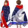 VOOVA & MOVAS Toddler Bath Towels Age 3-10,30''X50, Soft | Thick | Cotton | Oversized Absorbent - Beach | Bath | Pool | Swim Towels for Boys and Girls | Big White Shark view 1