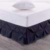 100% Egyptian Cotton 700-TC 1-Piece Pinch Pleat Bed Skirt 8" inch Drop Long Staple Durable Comfortable with Split Corners - (Queen -Black Solid) view 1