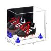 Better Display Cases Acrylic Kids Shoes Display Case - Medium Rectangle Box with Mirror Case, Navy Blue Risers and Clear Base 12" x 8.25" x 8" (V41/A004) view 2