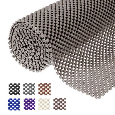 Shelf Liner Drawer Liner Non-Slip Mat Shelves Liners 12" X6.5 Grid Pattern PVC Non-Adhesive Grip Liner Anti-Slip Mat for Kitchen Cabinets Wire Shelving Pantry Dresser Refrigerator (Brown)