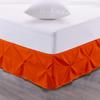 100% Egyptian Cotton 700-TC 1-Piece Pinch Pleat Bed Skirt 8" inch Drop Long Staple Durable Comfortable with Split Corners - (Full -Orange Solid) view 1