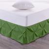100% Egyptian Cotton 700-TC 1-Piece Pinch Pleat Bed Skirt 8" inch Drop Long Staple Durable Comfortable with Split Corners - (Queen -Moss Solid) view 1