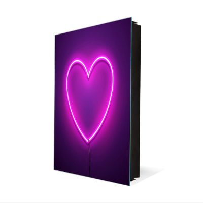 Concept Crystal Key Cabinet Storage Box with Frameless Glass White Board K15 Chic World: Led Heart