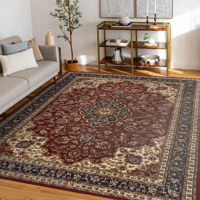 5x7 Area Rug for Living Room, Dining Room, Bedroom, Entryway | Alfombras para Salas | Traditional, Oriental | Indoor | Red 5'3'' x 7'3''