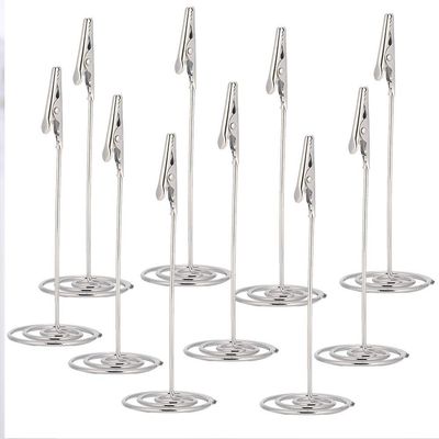 10Pcs Place Card Holder Metal Wires Memo Clip Note Card Holders Table Number Clip Clamp Clip for Wedding Party Clay&Cake Decor Place Cards & Place Card Holders
