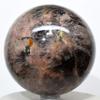 2.8" 1lb Black & Peach Moonstone Sphere Natural Sparkling Holistic Sheen Crystal Ball Feldspar Mineral Polished Stone - Madagascar + Stand view 4