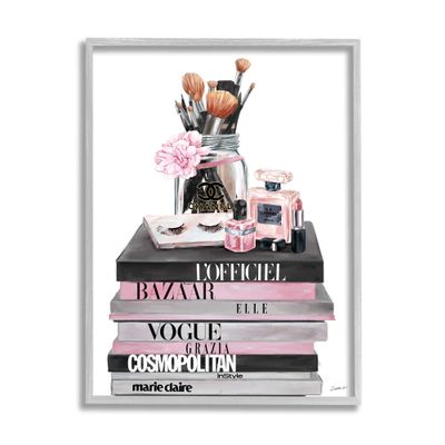 Stupell Industries Fashion Accessories Glam Magazine Book Stack